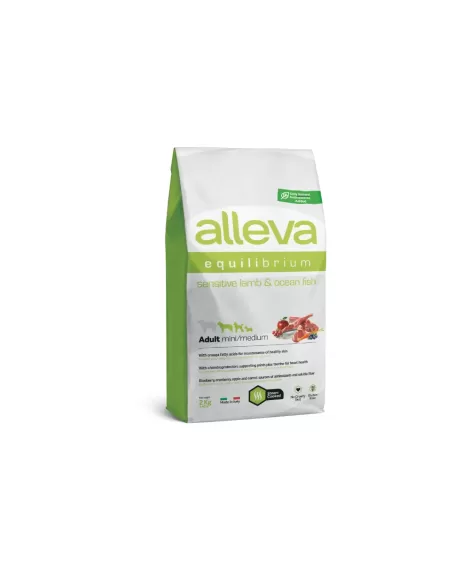 Храна за кучета alleva equilibrium sensitive adult mini/medium с агнешко и океанска риба 2 кг.