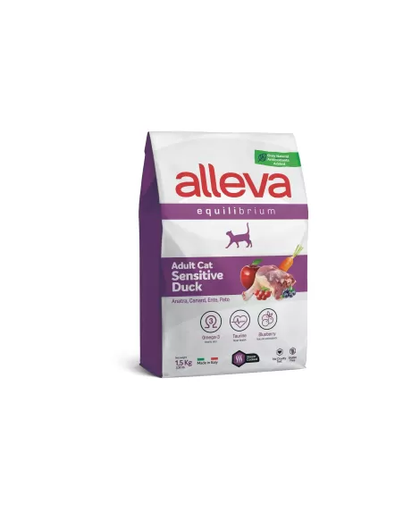 Храна за котки alleva equilibrium sensitive (adult cat) с патешко, 1.5кг.