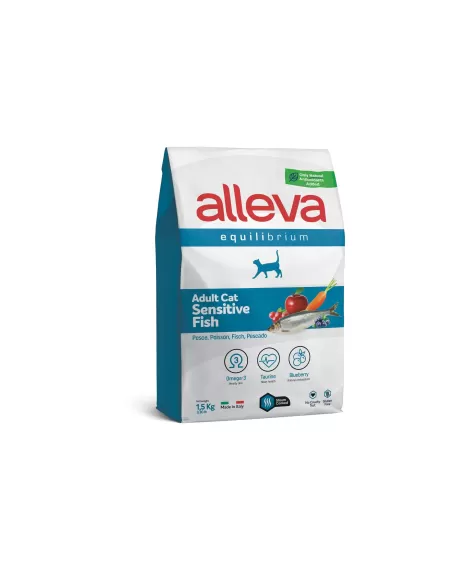 Храна за котки alleva equilibrium sensitive (adult cat) с океанска риба, 1.5кг.