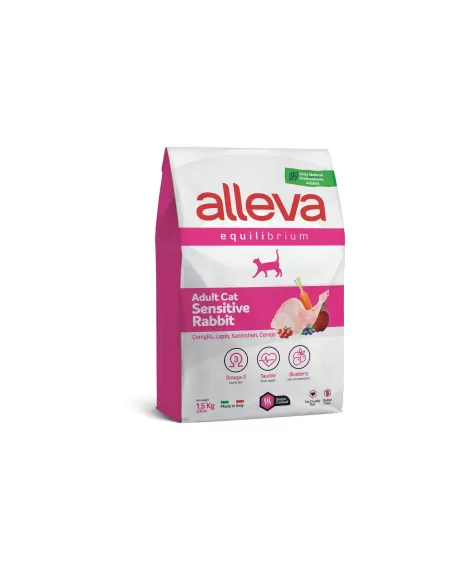 Храна за котки alleva equilibrium sensitive (adult cat) със заешко, 1.5кг.