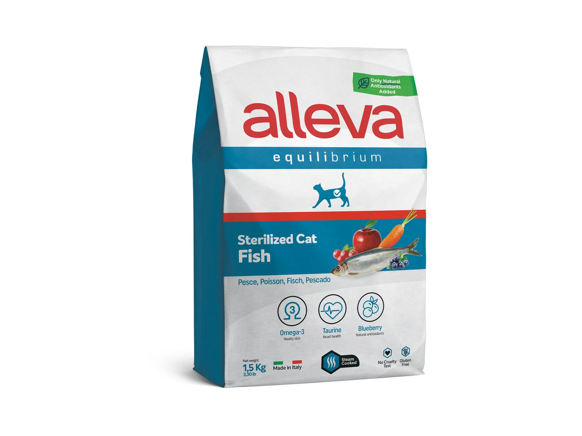 Храна за котки alleva equilibrium sterilized (adult cat) с океанска риба, 1.5 кг.